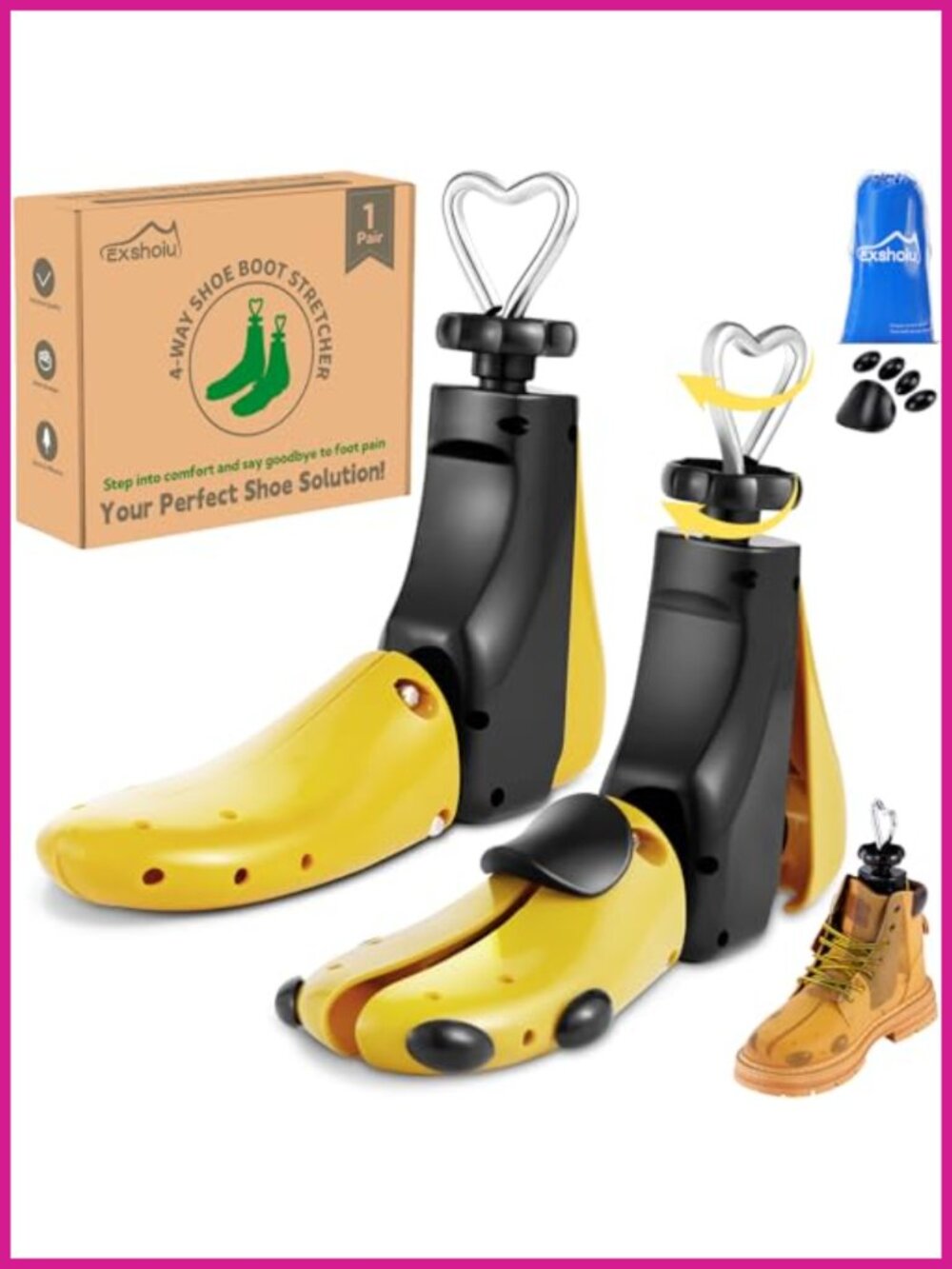 4-Way Adjustable Shoe Boot Stretcher Expander for Wide Feet